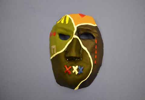 A mask created by a Veteran to express his PTSD.