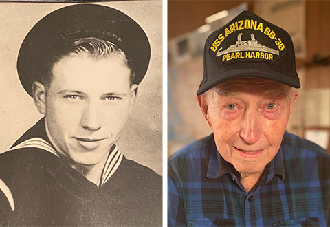 Ken Potts, in Navy in 1941 and in 2021