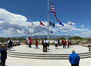 A funeral service is being conducted at Pikes Peak National Cemetery
