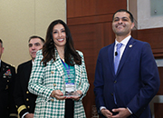 Sunaina Kumar-Giebel receives ACHE award from Dr. Shereef Elnahal - VA Under Secretary for Health