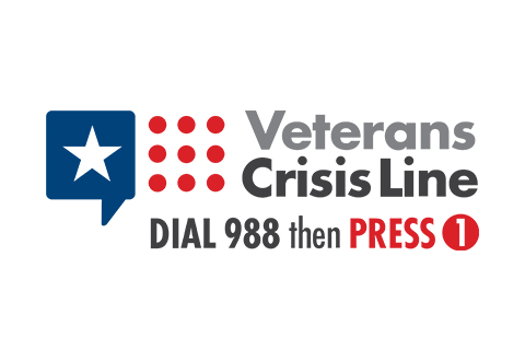 Veterans Crisis Line logo - Dial 988, then press 1