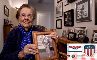 Upholding Valor Podcast - screen grab of Nell Bright, 100-year-old WASP pilot